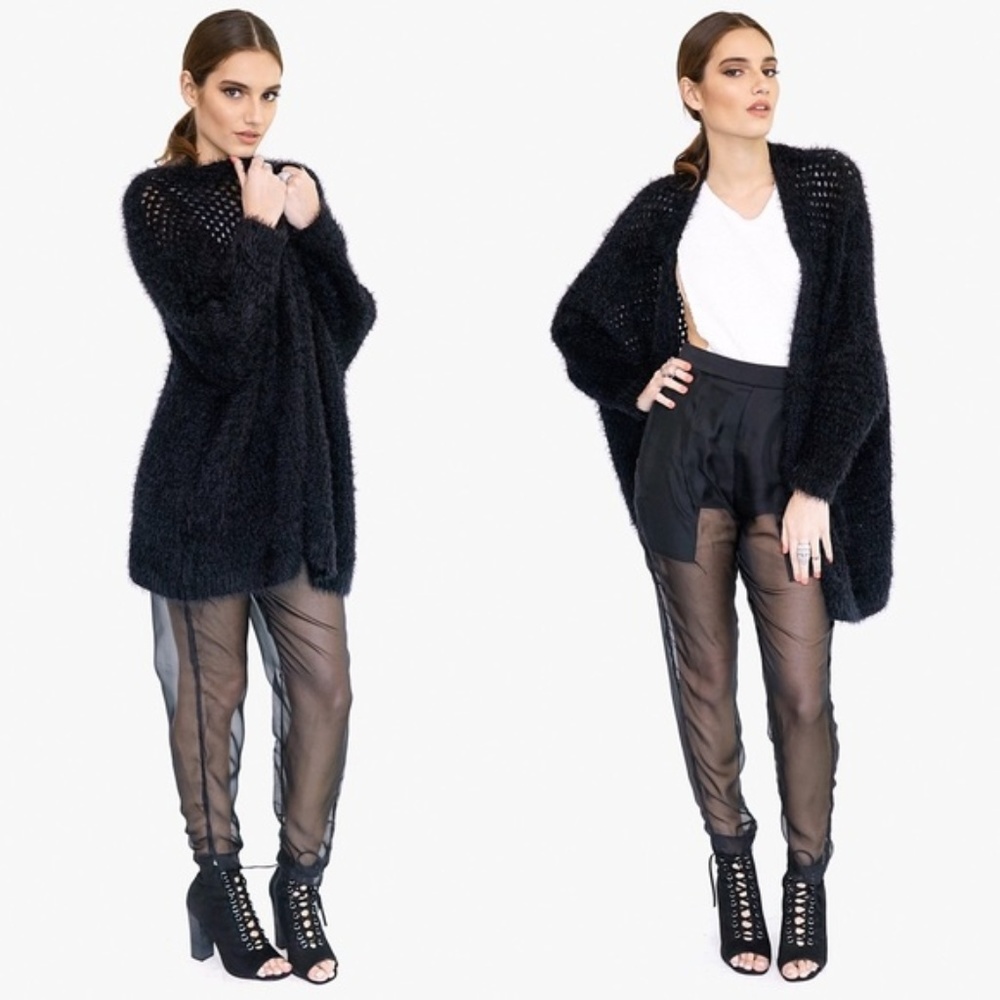 Black Fuzzy Sweater - Picture 2 of 4